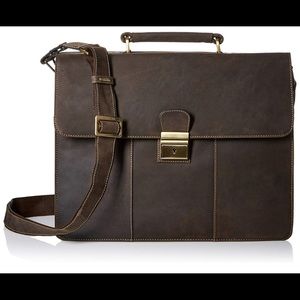 Visconti Apollo Leather Briefcase With Strap